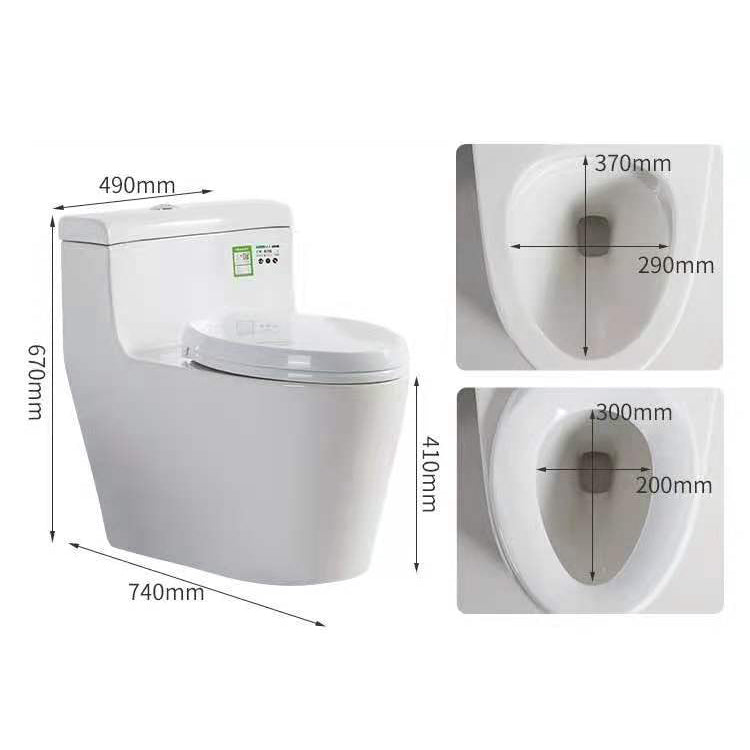Modern Ceramic Siphon Jet Toilet Bowl Floor Mount Flush Toilet with Toilet Seat Clearhalo 'Bathroom Remodel & Bathroom Fixtures' 'Home Improvement' 'home_improvement' 'home_improvement_toilets' 'Toilets & Bidets' 'Toilets' 6214000