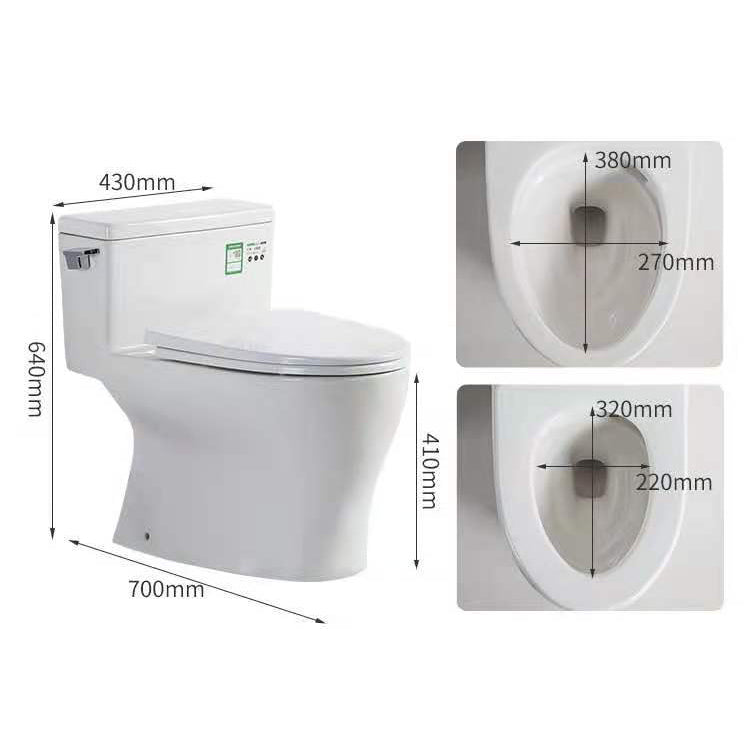 Modern Ceramic Siphon Jet Toilet Bowl Floor Mount Flush Toilet with Toilet Seat Clearhalo 'Bathroom Remodel & Bathroom Fixtures' 'Home Improvement' 'home_improvement' 'home_improvement_toilets' 'Toilets & Bidets' 'Toilets' 6214003