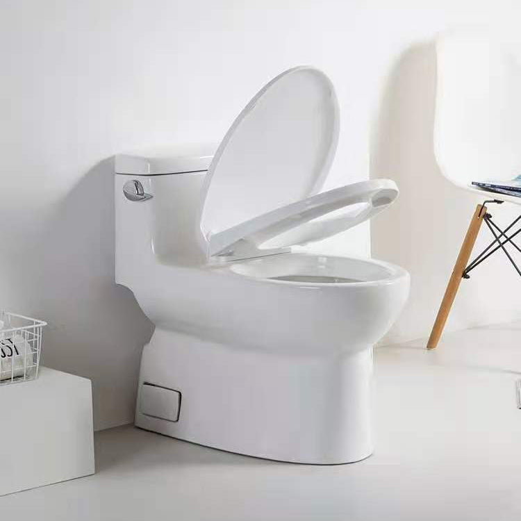Modern Ceramic Siphon Jet Toilet Bowl Floor Mount Flush Toilet with Toilet Seat Clearhalo 'Bathroom Remodel & Bathroom Fixtures' 'Home Improvement' 'home_improvement' 'home_improvement_toilets' 'Toilets & Bidets' 'Toilets' 6214011