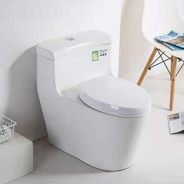Modern Ceramic Siphon Jet Toilet Bowl Floor Mount Flush Toilet with Toilet Seat Clearhalo 'Bathroom Remodel & Bathroom Fixtures' 'Home Improvement' 'home_improvement' 'home_improvement_toilets' 'Toilets & Bidets' 'Toilets' 6214020