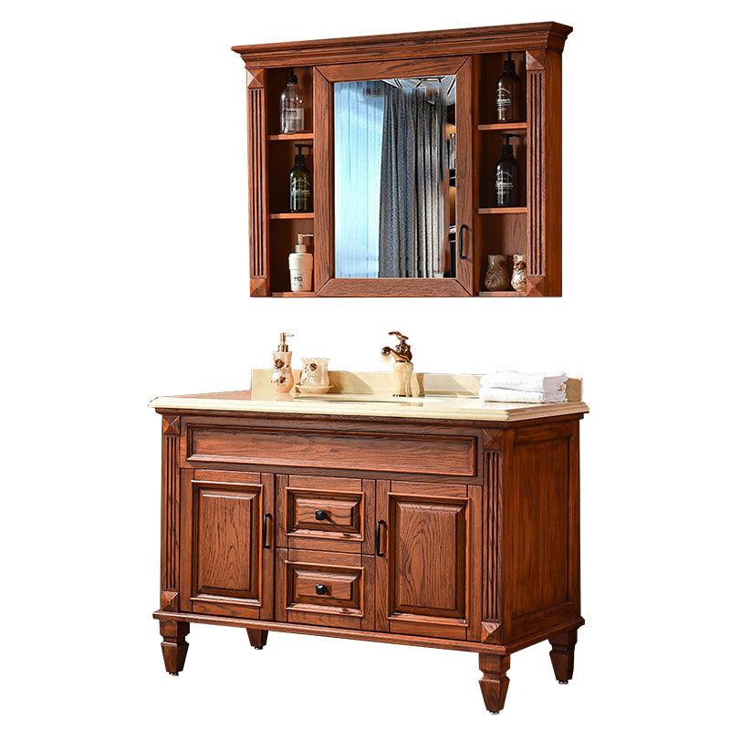 Traditional Freestanding Bathroom Vanity Solid Wood Bathroom Vanity Set for Bathroom Clearhalo 'Bathroom Remodel & Bathroom Fixtures' 'Bathroom Vanities' 'bathroom_vanities' 'Home Improvement' 'home_improvement' 'home_improvement_bathroom_vanities' 6214981