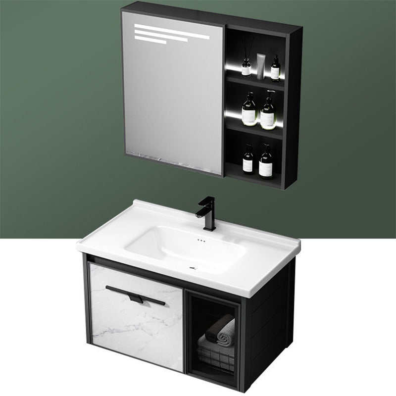 Modern Bathroom Vanity Set Aluminum Single-Sink Bathroom Vanity Clearhalo 'Bathroom Remodel & Bathroom Fixtures' 'Bathroom Vanities' 'bathroom_vanities' 'Home Improvement' 'home_improvement' 'home_improvement_bathroom_vanities' 6215050