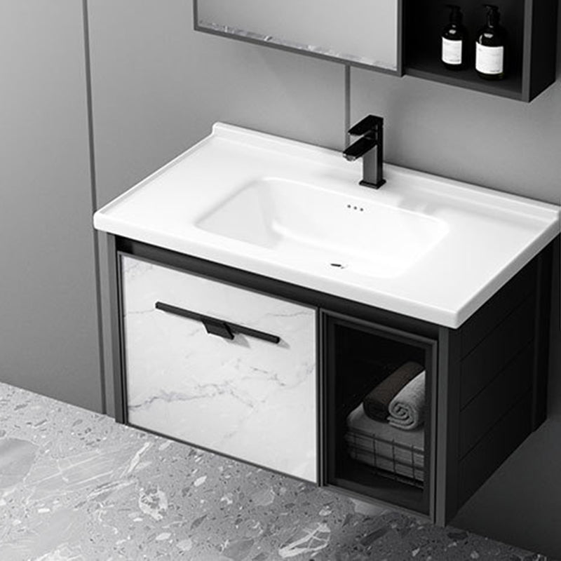 Modern Bathroom Vanity Set Aluminum Single-Sink Bathroom Vanity Clearhalo 'Bathroom Remodel & Bathroom Fixtures' 'Bathroom Vanities' 'bathroom_vanities' 'Home Improvement' 'home_improvement' 'home_improvement_bathroom_vanities' 6215065