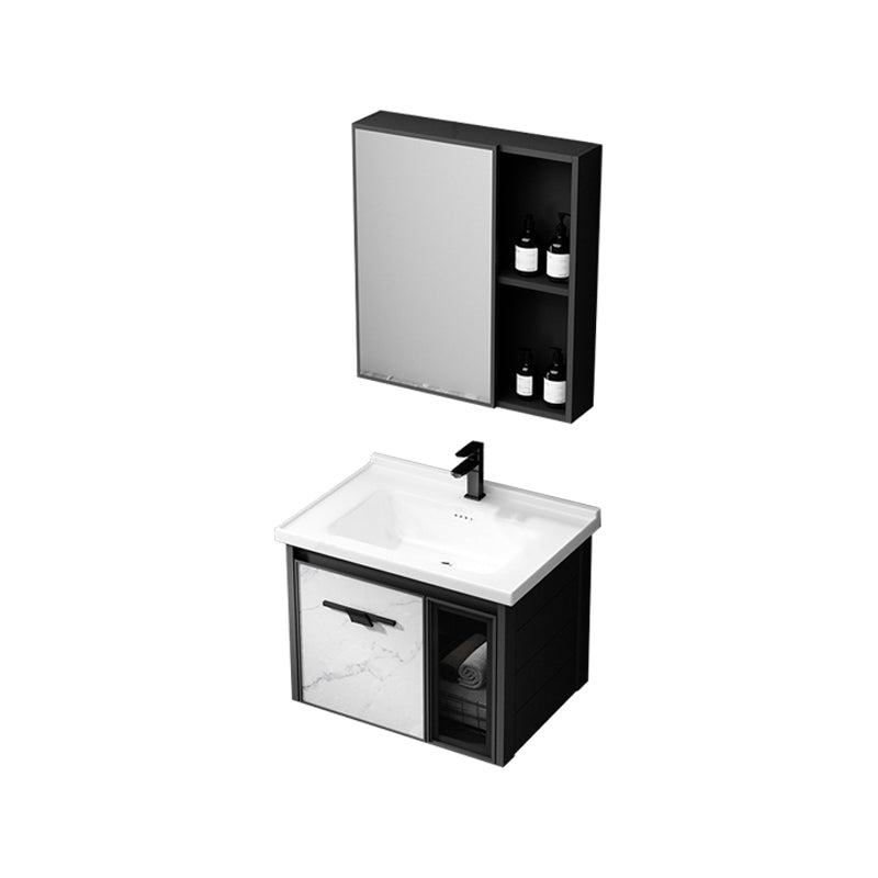 Modern Bathroom Vanity Set Aluminum Single-Sink Bathroom Vanity Clearhalo 'Bathroom Remodel & Bathroom Fixtures' 'Bathroom Vanities' 'bathroom_vanities' 'Home Improvement' 'home_improvement' 'home_improvement_bathroom_vanities' 6215074