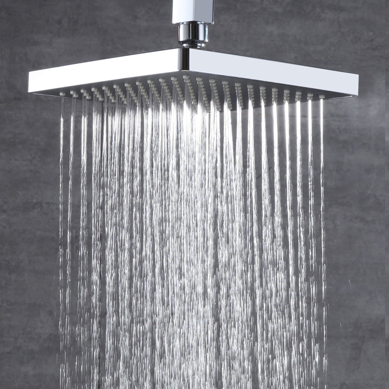 Traditional Metal Fixed Shower Head Ceiling Mounted Square Fixed Shower Head Clearhalo 'Bathroom Remodel & Bathroom Fixtures' 'Home Improvement' 'home_improvement' 'home_improvement_shower_heads' 'Shower Heads' 'shower_heads' 'Showers & Bathtubs Plumbing' 'Showers & Bathtubs' 6215106