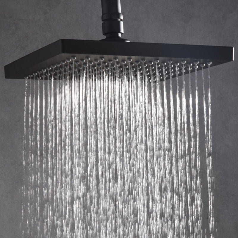 Traditional Metal Fixed Shower Head Ceiling Mounted Square Fixed Shower Head Black Clearhalo 'Bathroom Remodel & Bathroom Fixtures' 'Home Improvement' 'home_improvement' 'home_improvement_shower_heads' 'Shower Heads' 'shower_heads' 'Showers & Bathtubs Plumbing' 'Showers & Bathtubs' 6215108