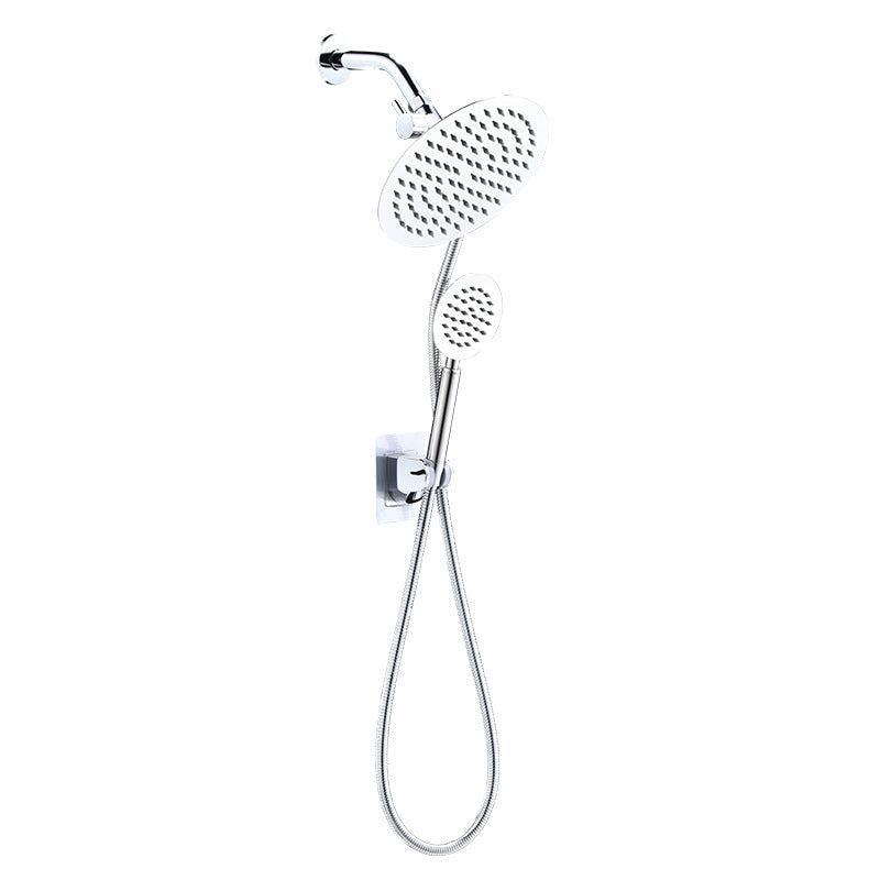 Home Round Dual Shower Heads Modern Style Wall Mounted Metal Dual Shower Clearhalo 'Bathroom Remodel & Bathroom Fixtures' 'Home Improvement' 'home_improvement' 'home_improvement_shower_heads' 'Shower Heads' 'shower_heads' 'Showers & Bathtubs Plumbing' 'Showers & Bathtubs' 6215171