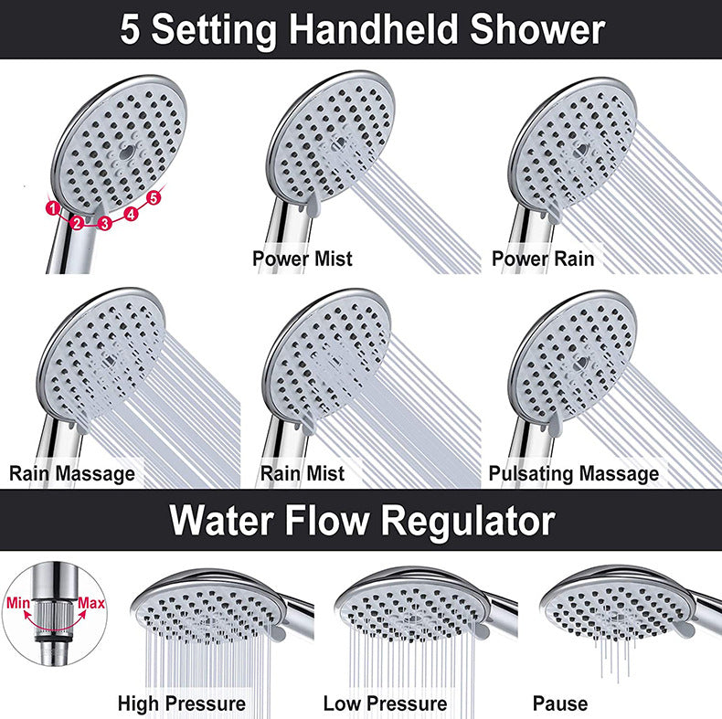 Square Shape Dual Shower Heads Modern Home Metal Dual Shower Heads Clearhalo 'Bathroom Remodel & Bathroom Fixtures' 'Home Improvement' 'home_improvement' 'home_improvement_shower_heads' 'Shower Heads' 'shower_heads' 'Showers & Bathtubs Plumbing' 'Showers & Bathtubs' 6215185