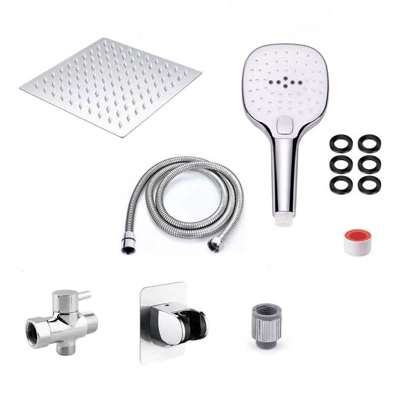 Traditional Dual Shower Head Square Wall Mounted Dual Shower Clearhalo 'Bathroom Remodel & Bathroom Fixtures' 'Home Improvement' 'home_improvement' 'home_improvement_shower_heads' 'Shower Heads' 'shower_heads' 'Showers & Bathtubs Plumbing' 'Showers & Bathtubs' 6215254
