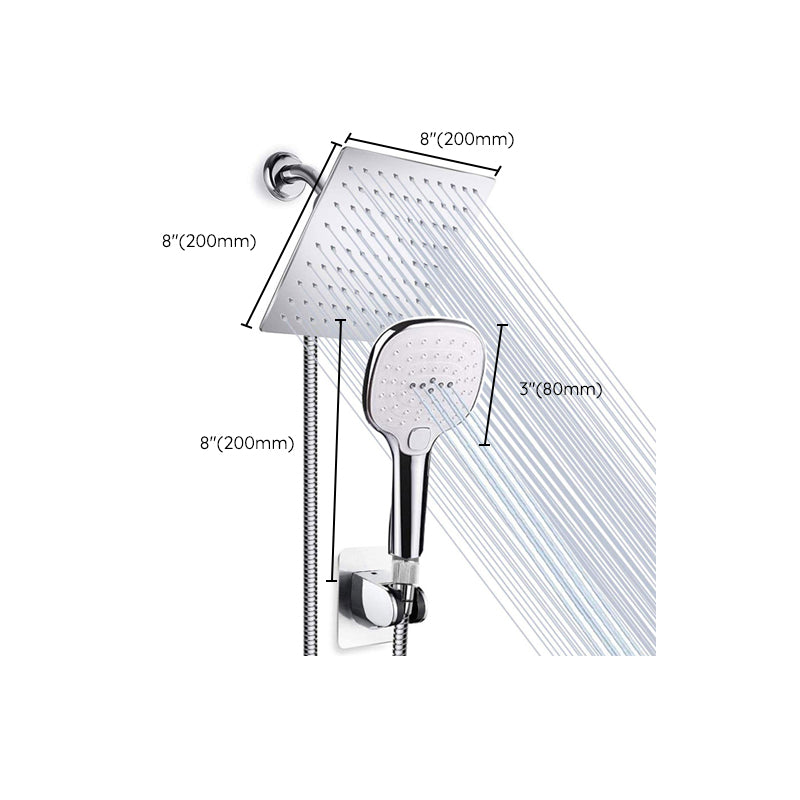 Traditional Dual Shower Head Square Wall Mounted Dual Shower Clearhalo 'Bathroom Remodel & Bathroom Fixtures' 'Home Improvement' 'home_improvement' 'home_improvement_shower_heads' 'Shower Heads' 'shower_heads' 'Showers & Bathtubs Plumbing' 'Showers & Bathtubs' 6215259