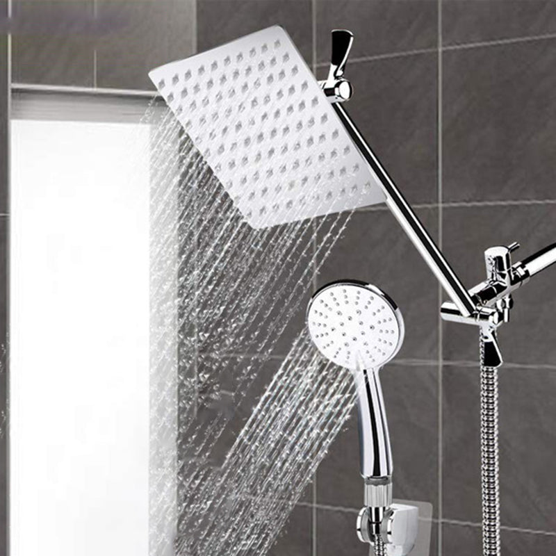 Square Dual Shower Head Traditional Wall Mounted Metal Dual Shower Head Clearhalo 'Bathroom Remodel & Bathroom Fixtures' 'Home Improvement' 'home_improvement' 'home_improvement_shower_heads' 'Shower Heads' 'shower_heads' 'Showers & Bathtubs Plumbing' 'Showers & Bathtubs' 6215261