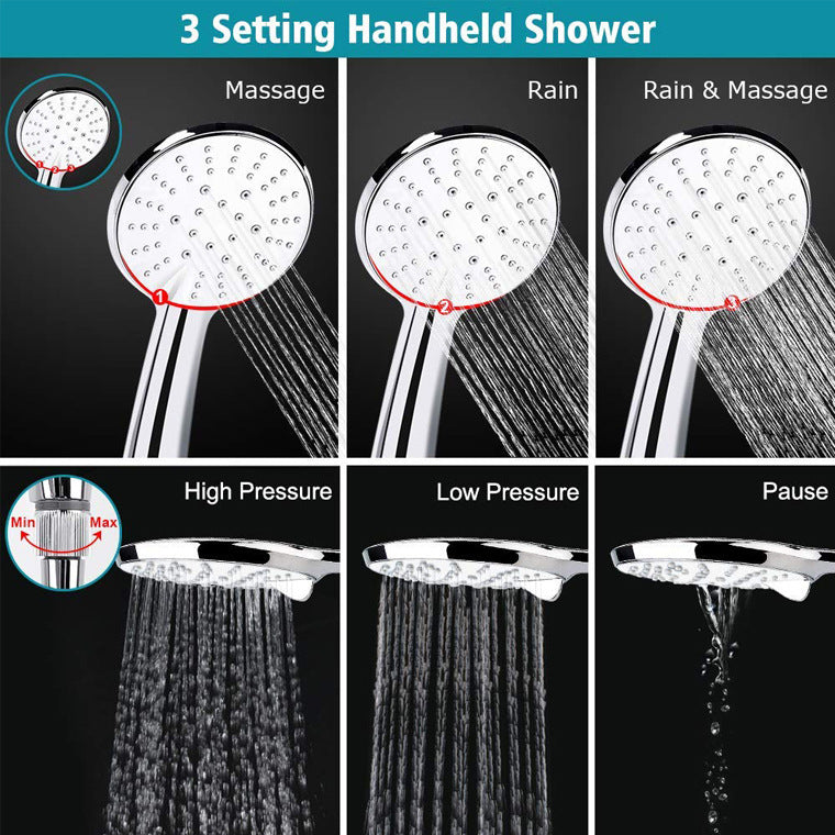 Square Dual Shower Head Traditional Wall Mounted Metal Dual Shower Head Clearhalo 'Bathroom Remodel & Bathroom Fixtures' 'Home Improvement' 'home_improvement' 'home_improvement_shower_heads' 'Shower Heads' 'shower_heads' 'Showers & Bathtubs Plumbing' 'Showers & Bathtubs' 6215262