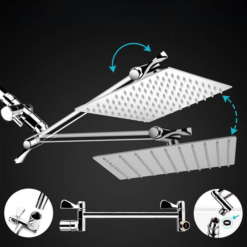 Square Dual Shower Head Traditional Wall Mounted Metal Dual Shower Head Clearhalo 'Bathroom Remodel & Bathroom Fixtures' 'Home Improvement' 'home_improvement' 'home_improvement_shower_heads' 'Shower Heads' 'shower_heads' 'Showers & Bathtubs Plumbing' 'Showers & Bathtubs' 6215264