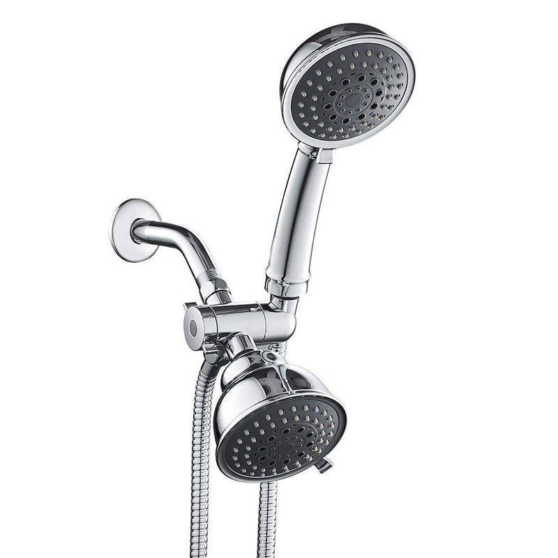 Traditional Dual Shower Heads Home Metal Round Shape Dual Shower Clearhalo 'Bathroom Remodel & Bathroom Fixtures' 'Home Improvement' 'home_improvement' 'home_improvement_shower_heads' 'Shower Heads' 'shower_heads' 'Showers & Bathtubs Plumbing' 'Showers & Bathtubs' 6215320