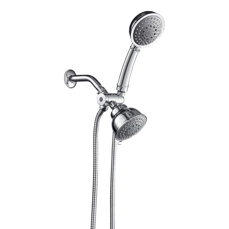 Traditional Dual Shower Heads Home Metal Round Shape Dual Shower Clearhalo 'Bathroom Remodel & Bathroom Fixtures' 'Home Improvement' 'home_improvement' 'home_improvement_shower_heads' 'Shower Heads' 'shower_heads' 'Showers & Bathtubs Plumbing' 'Showers & Bathtubs' 6215321