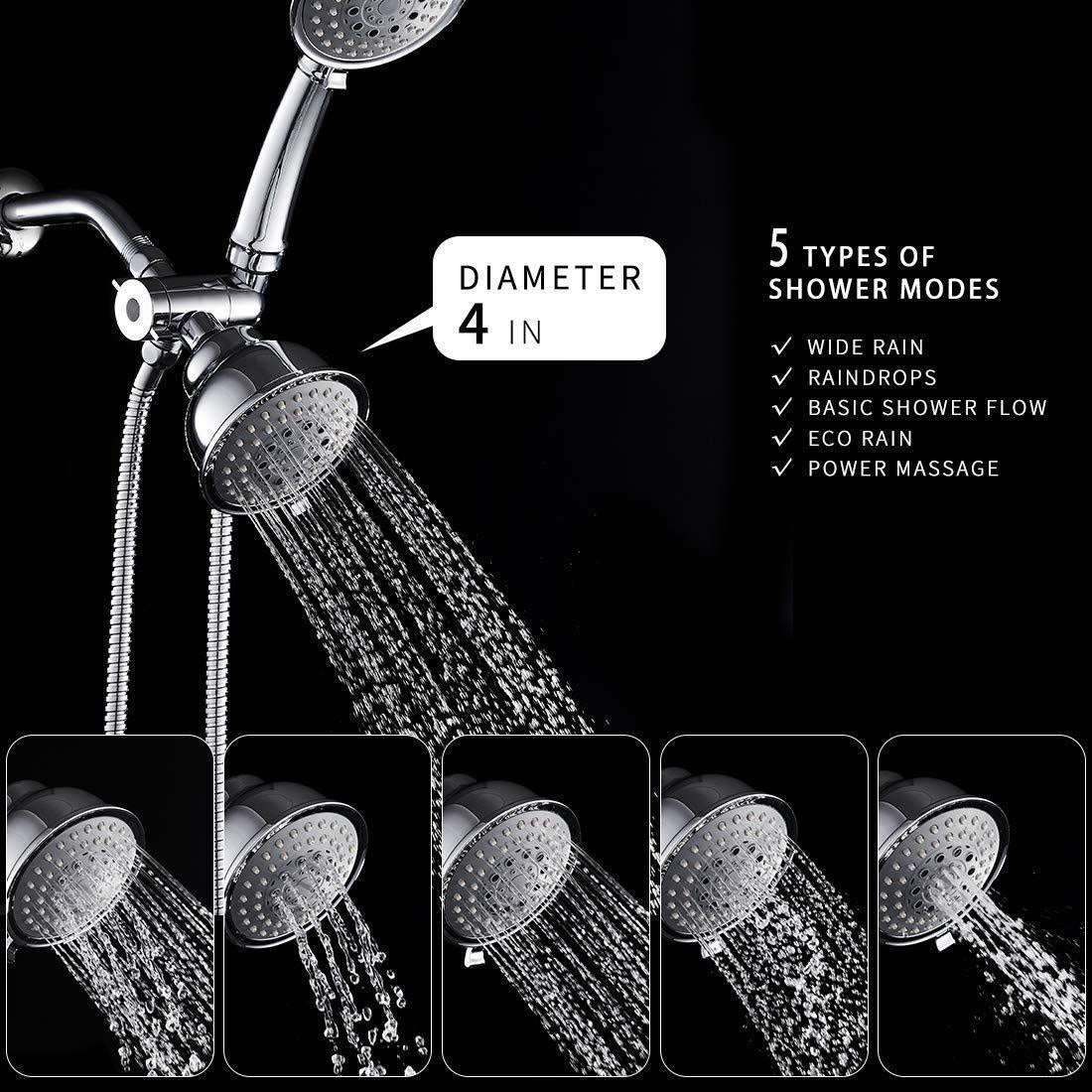 Traditional Dual Shower Heads Home Metal Round Shape Dual Shower Clearhalo 'Bathroom Remodel & Bathroom Fixtures' 'Home Improvement' 'home_improvement' 'home_improvement_shower_heads' 'Shower Heads' 'shower_heads' 'Showers & Bathtubs Plumbing' 'Showers & Bathtubs' 6215322