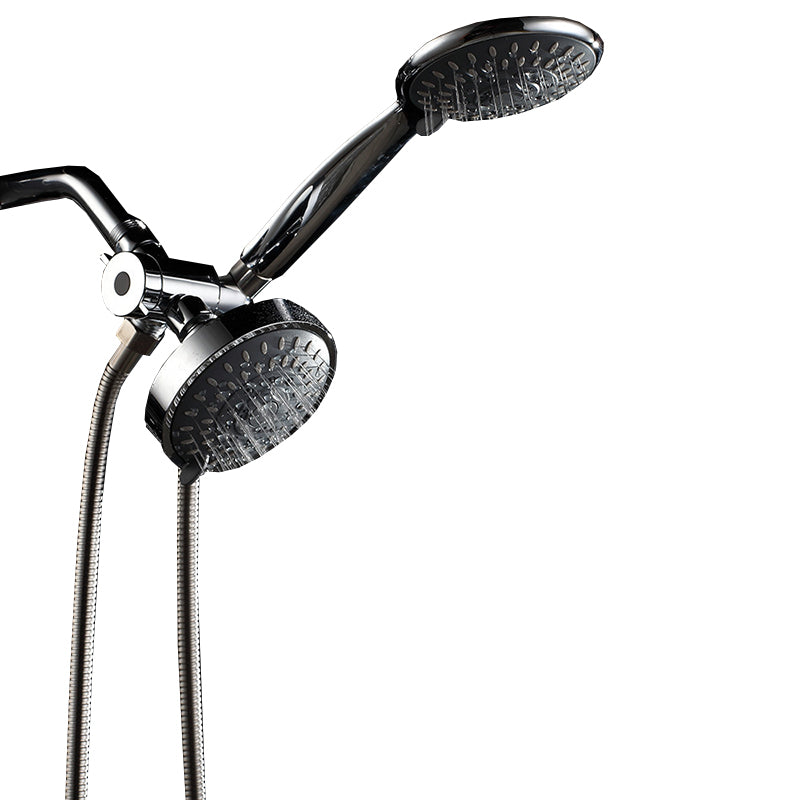 Traditional Dual Shower Heads Home Metal Round Shape Dual Shower Clearhalo 'Bathroom Remodel & Bathroom Fixtures' 'Home Improvement' 'home_improvement' 'home_improvement_shower_heads' 'Shower Heads' 'shower_heads' 'Showers & Bathtubs Plumbing' 'Showers & Bathtubs' 6215329