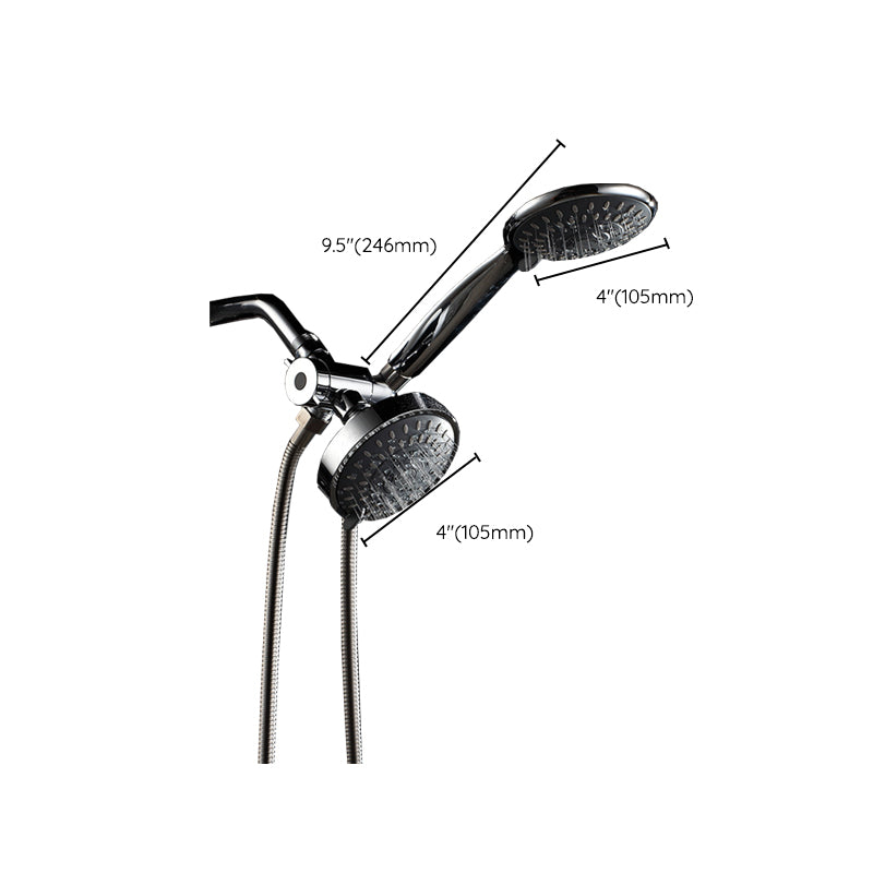 Traditional Dual Shower Heads Home Metal Round Shape Dual Shower Clearhalo 'Bathroom Remodel & Bathroom Fixtures' 'Home Improvement' 'home_improvement' 'home_improvement_shower_heads' 'Shower Heads' 'shower_heads' 'Showers & Bathtubs Plumbing' 'Showers & Bathtubs' 6215332