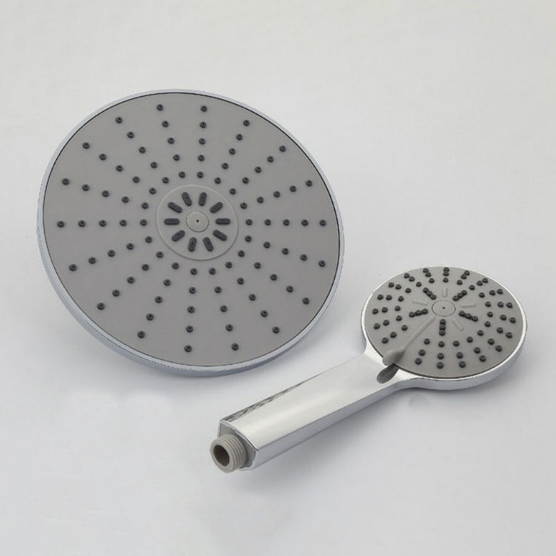 Wall Mounted Round Shower Modern Style Metal Dual Shower Heads Clearhalo 'Bathroom Remodel & Bathroom Fixtures' 'Home Improvement' 'home_improvement' 'home_improvement_shower_heads' 'Shower Heads' 'shower_heads' 'Showers & Bathtubs Plumbing' 'Showers & Bathtubs' 6215334