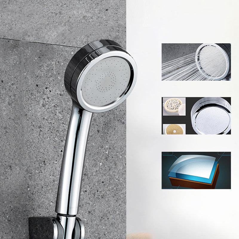 Modern Style Round Handheld Shower Bathroom Metal Wall Mounted Hand Shower Silver Gray Shower Heads & Hose & Wall pedestal Clearhalo 'Bathroom Remodel & Bathroom Fixtures' 'Home Improvement' 'home_improvement' 'home_improvement_shower_heads' 'Shower Heads' 'shower_heads' 'Showers & Bathtubs Plumbing' 'Showers & Bathtubs' 6215351