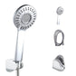 Modern Style Round Handheld Shower Bathroom Metal Wall Mounted Hand Shower Silvery White Shower Heads & Hose & Wall pedestal Clearhalo 'Bathroom Remodel & Bathroom Fixtures' 'Home Improvement' 'home_improvement' 'home_improvement_shower_heads' 'Shower Heads' 'shower_heads' 'Showers & Bathtubs Plumbing' 'Showers & Bathtubs' 6215356