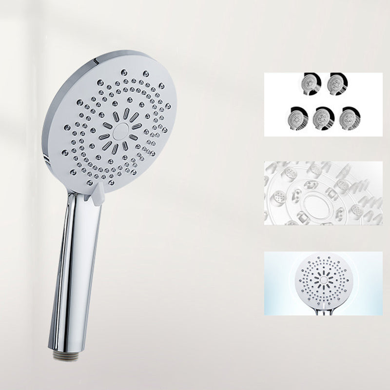 Modern Style Round Handheld Shower Bathroom Metal Wall Mounted Hand Shower Textured Silver Hand Shower Clearhalo 'Bathroom Remodel & Bathroom Fixtures' 'Home Improvement' 'home_improvement' 'home_improvement_shower_heads' 'Shower Heads' 'shower_heads' 'Showers & Bathtubs Plumbing' 'Showers & Bathtubs' 6215363
