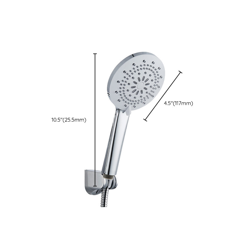 Modern Style Round Handheld Shower Bathroom Metal Wall Mounted Hand Shower Clearhalo 'Bathroom Remodel & Bathroom Fixtures' 'Home Improvement' 'home_improvement' 'home_improvement_shower_heads' 'Shower Heads' 'shower_heads' 'Showers & Bathtubs Plumbing' 'Showers & Bathtubs' 6215378