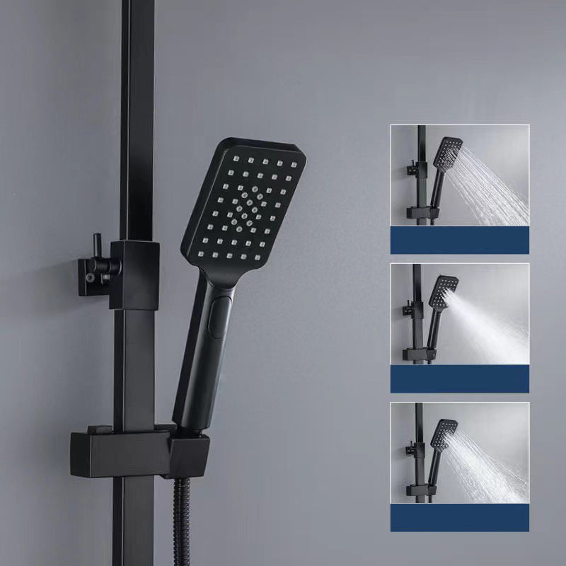Square Metal Shower System Volume Control Dual Shower Head Shower Faucet with Shower Arm Clearhalo 'Bathroom Remodel & Bathroom Fixtures' 'Home Improvement' 'home_improvement' 'home_improvement_shower_faucets' 'Shower Faucets & Systems' 'shower_faucets' 'Showers & Bathtubs Plumbing' 'Showers & Bathtubs' 6215438