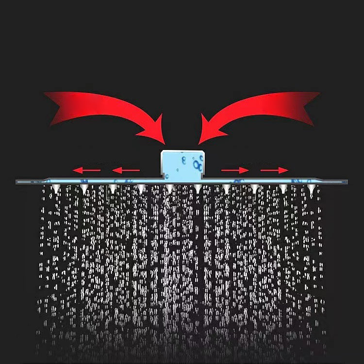 Square Metal Shower System Volume Control Dual Shower Head Shower Faucet with Shower Arm Clearhalo 'Bathroom Remodel & Bathroom Fixtures' 'Home Improvement' 'home_improvement' 'home_improvement_shower_faucets' 'Shower Faucets & Systems' 'shower_faucets' 'Showers & Bathtubs Plumbing' 'Showers & Bathtubs' 6215447