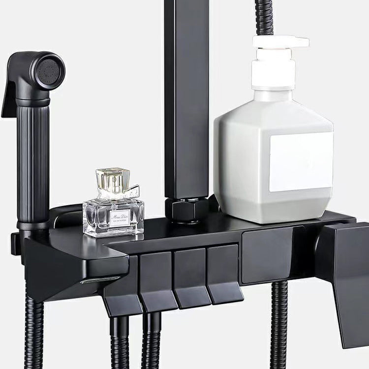 Square Metal Shower System Volume Control Dual Shower Head Shower Faucet with Shower Arm Clearhalo 'Bathroom Remodel & Bathroom Fixtures' 'Home Improvement' 'home_improvement' 'home_improvement_shower_faucets' 'Shower Faucets & Systems' 'shower_faucets' 'Showers & Bathtubs Plumbing' 'Showers & Bathtubs' 6215463