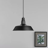 Industrial Barn Shaped Pendant Light One Light Metal Suspension Light in Black for Study Room Clearhalo 'Art Deco Pendants' 'Black' 'Cast Iron' 'Ceiling Lights' 'Ceramic' 'Crystal' 'Industrial Pendants' 'Industrial' 'Metal' 'Middle Century Pendants' 'Pendant Lights' 'Pendants' 'Rustic Pendants' 'Tiffany' Lighting' 621993