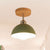 1 Head Rotatable Ceiling Light with Dome Shade Metal Macaron Indoor Semi Flush Mount Light in Pink/Yellow Green Clearhalo 'Ceiling Lights' 'Close To Ceiling Lights' 'Close to ceiling' 'Semi-flushmount' Lighting' 622068