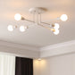 White Finish 6/8 Lights Semi Flush Light Loft Style Metallic Sputnik Ceiling Lighting for Living Room Clearhalo 'Ceiling Lights' 'Close To Ceiling Lights' 'Close to ceiling' 'Semi-flushmount' Lighting' 622139