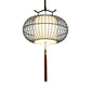 Chinese Style 1 Light Hanging Pendant Light with Bamboo Shade Black/Gold Lantern Ceiling Light for Indoor, 16"/21.5" W Clearhalo 'Ceiling Lights' 'Modern Pendants' 'Modern' 'Pendant Lights' 'Pendants' Lighting' 622266