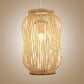 Modernist Style Lantern Design Ceiling Lamp Bamboo 1 Bulb Indoor Hanging Light in Beige Clearhalo 'Ceiling Lights' 'Pendant Lights' 'Pendants' Lighting' 622327