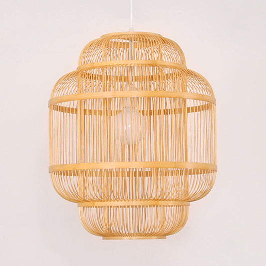 Wood orb Chandelier Dining Room Hanging Lamp Simple Style Hanging Lighting in Beige Clearhalo 'Ceiling Lights' 'Pendant Lights' 'Pendants' Lighting' 622332