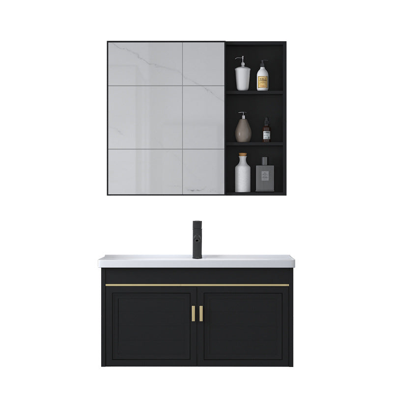 Ceramic Sink Vanity Glam Wall-Mounted Bathroom Vanity for Bathroom Clearhalo 'Bathroom Remodel & Bathroom Fixtures' 'Bathroom Vanities' 'bathroom_vanities' 'Home Improvement' 'home_improvement' 'home_improvement_bathroom_vanities' 6225569