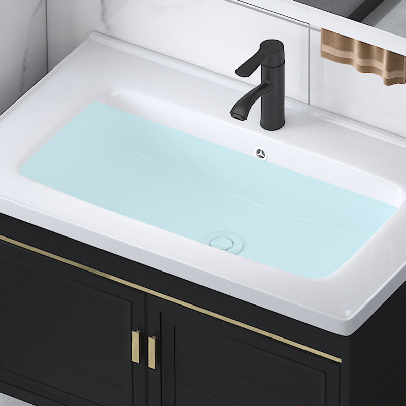 Ceramic Sink Vanity Glam Wall-Mounted Bathroom Vanity for Bathroom Clearhalo 'Bathroom Remodel & Bathroom Fixtures' 'Bathroom Vanities' 'bathroom_vanities' 'Home Improvement' 'home_improvement' 'home_improvement_bathroom_vanities' 6225571