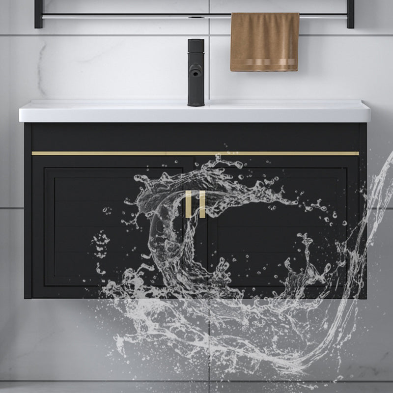 Ceramic Sink Vanity Glam Wall-Mounted Bathroom Vanity for Bathroom Clearhalo 'Bathroom Remodel & Bathroom Fixtures' 'Bathroom Vanities' 'bathroom_vanities' 'Home Improvement' 'home_improvement' 'home_improvement_bathroom_vanities' 6225573