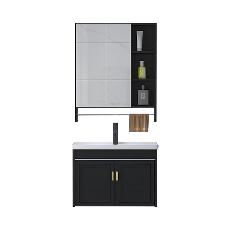 Ceramic Sink Vanity Glam Wall-Mounted Bathroom Vanity for Bathroom Clearhalo 'Bathroom Remodel & Bathroom Fixtures' 'Bathroom Vanities' 'bathroom_vanities' 'Home Improvement' 'home_improvement' 'home_improvement_bathroom_vanities' 6225578