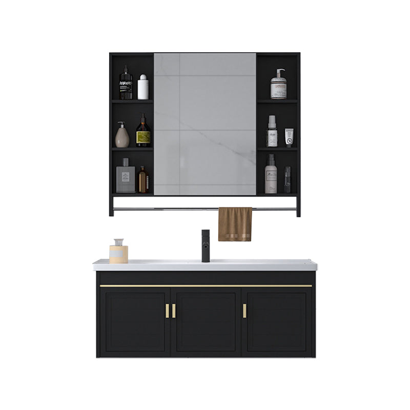 Ceramic Sink Vanity Glam Wall-Mounted Bathroom Vanity for Bathroom Clearhalo 'Bathroom Remodel & Bathroom Fixtures' 'Bathroom Vanities' 'bathroom_vanities' 'Home Improvement' 'home_improvement' 'home_improvement_bathroom_vanities' 6225581