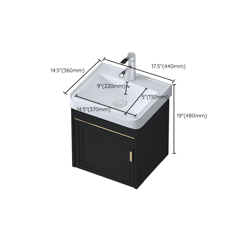 Ceramic Sink Vanity Glam Wall-Mounted Bathroom Vanity for Bathroom Clearhalo 'Bathroom Remodel & Bathroom Fixtures' 'Bathroom Vanities' 'bathroom_vanities' 'Home Improvement' 'home_improvement' 'home_improvement_bathroom_vanities' 6225595