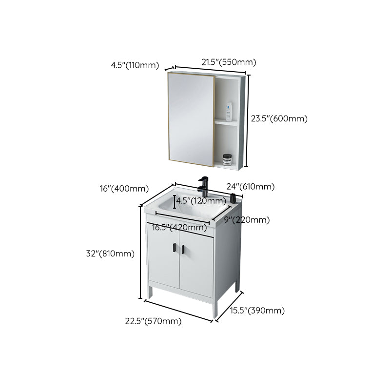 Aluminum Bathroom Vanity Modern Bathroom Vanity Set for Bathroom Clearhalo 'Bathroom Remodel & Bathroom Fixtures' 'Bathroom Vanities' 'bathroom_vanities' 'Home Improvement' 'home_improvement' 'home_improvement_bathroom_vanities' 6225677