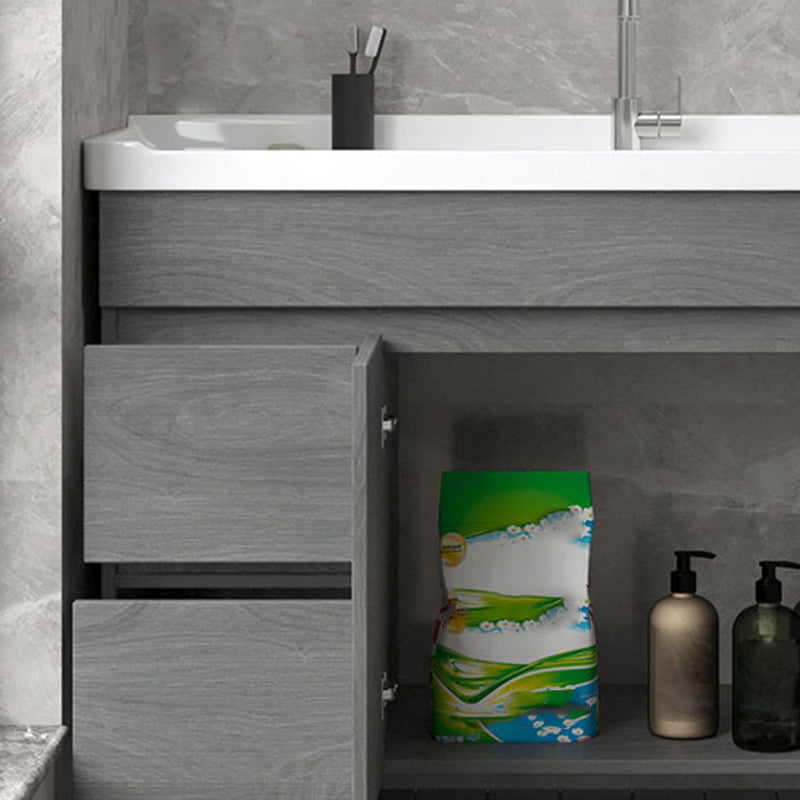 Ceramic Bathroom Vanity Cabinet Modern 32.6" H Bathroom Vanity Set for Balcony Clearhalo 'Bathroom Remodel & Bathroom Fixtures' 'Bathroom Vanities' 'bathroom_vanities' 'Home Improvement' 'home_improvement' 'home_improvement_bathroom_vanities' 6225693