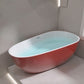 Oval Freestanding Soaking Bathtub Modern Acrylic Bathtub with Drain and Overflow Trim Red-White Tub Clearhalo 'Bathroom Remodel & Bathroom Fixtures' 'Bathtubs' 'Home Improvement' 'home_improvement' 'home_improvement_bathtubs' 'Showers & Bathtubs' 6226088