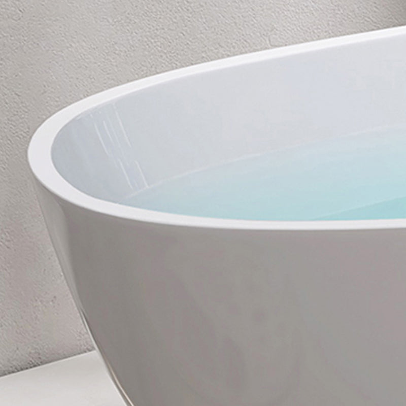 Oval Freestanding Soaking Bathtub Modern Acrylic Bathtub with Drain and Overflow Trim Clearhalo 'Bathroom Remodel & Bathroom Fixtures' 'Bathtubs' 'Home Improvement' 'home_improvement' 'home_improvement_bathtubs' 'Showers & Bathtubs' 6226097