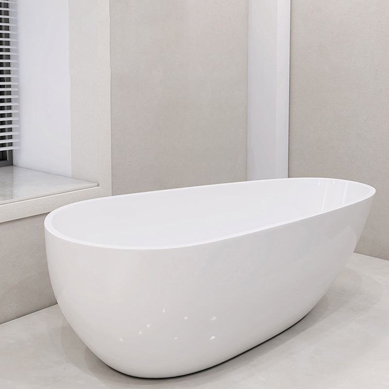 Oval Freestanding Soaking Bathtub Modern Acrylic Bathtub with Drain and Overflow Trim Clearhalo 'Bathroom Remodel & Bathroom Fixtures' 'Bathtubs' 'Home Improvement' 'home_improvement' 'home_improvement_bathtubs' 'Showers & Bathtubs' 6226100