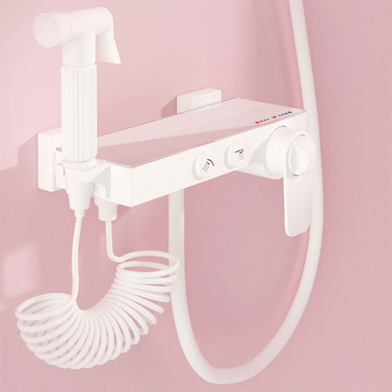 Modern Adjustable Water Flow Shower Faucet Shower Hose Shower System on Wall Clearhalo 'Bathroom Remodel & Bathroom Fixtures' 'Home Improvement' 'home_improvement' 'home_improvement_shower_faucets' 'Shower Faucets & Systems' 'shower_faucets' 'Showers & Bathtubs Plumbing' 'Showers & Bathtubs' 6226411