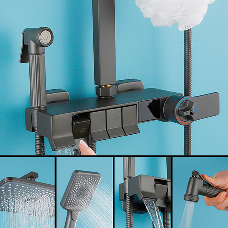 Modern Style Shower System Wall Mounted Spot Resist Handle Lever Shower System Clearhalo 'Bathroom Remodel & Bathroom Fixtures' 'Home Improvement' 'home_improvement' 'home_improvement_shower_faucets' 'Shower Faucets & Systems' 'shower_faucets' 'Showers & Bathtubs Plumbing' 'Showers & Bathtubs' 6226511