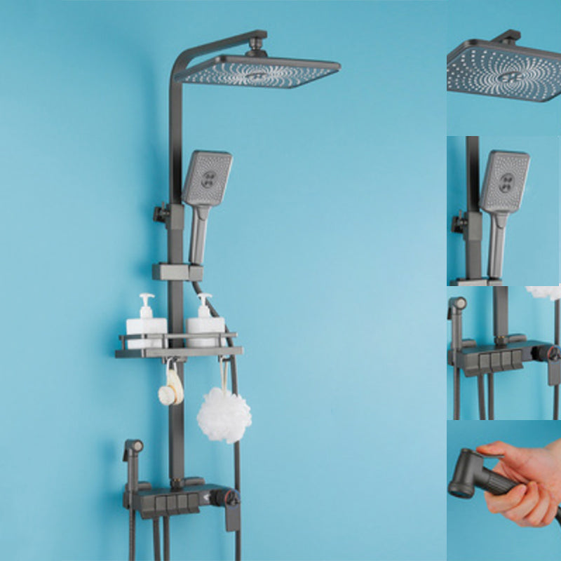 Modern Style Shower System Wall Mounted Spot Resist Handle Lever Shower System Grey Thermostatic Clearhalo 'Bathroom Remodel & Bathroom Fixtures' 'Home Improvement' 'home_improvement' 'home_improvement_shower_faucets' 'Shower Faucets & Systems' 'shower_faucets' 'Showers & Bathtubs Plumbing' 'Showers & Bathtubs' 6226513